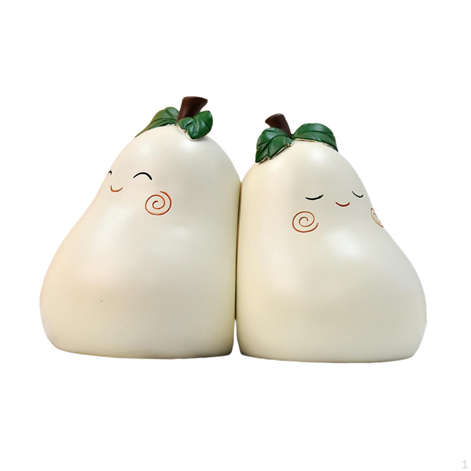 

Pear Decorative Bookends Resin Crafts Sculpture Book Stand Holder Organizer Support Ends