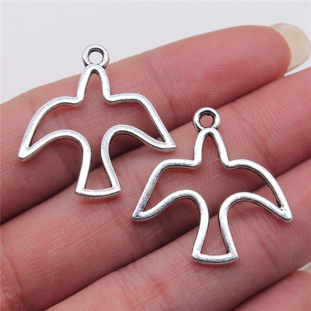 10pcs Bird Charms Antique Silver Color Bird Charms Pendants For Bracelets Flying Bird Charms Making Jewelry