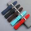 Soft Natural 22mm Rubber Silicone Watchband Fit For IWC Strap For Pilot Portofino TOP GUN Accessories Stainless Steel Fold Clasp