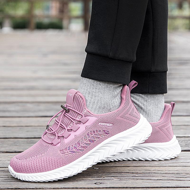 fashion 2024 New Fashion Autumn Winter Women's Shoes Sports Casual Shoes Flying Woven Mesh Flat Bottom Lace-up Sneakers Free Shipping