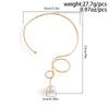 Punk Bowknot Metal Torque Simulated Pearl Choker Necklace For Women Statement Necklace Korean Fashion Accessories Jewelry