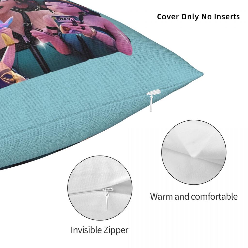 Kpop Demon Hunters Zoey Huntrix Pillowcase Polyester Cushion Cover Decor Pillow Case Cover Home Square 45X45Cm