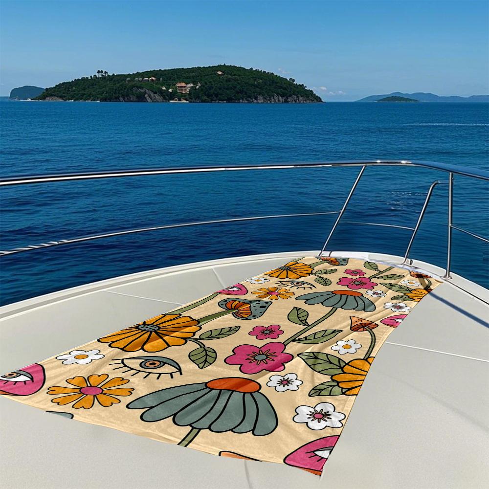 Boho Blooms Quick Drying Bath Towel Microfiber beach towel - light weight swimming camping  yoga beach out