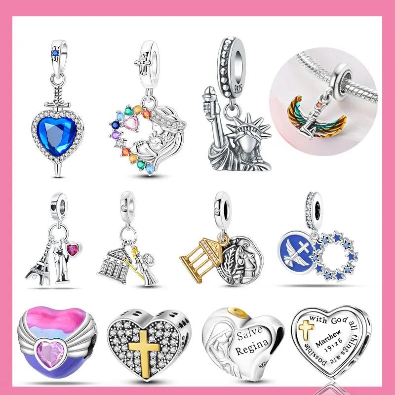 Copper Religious Belief Series Statue Of Liberty Charm Fit Original Bracelet Diy Beads For Women Jewelry Gift