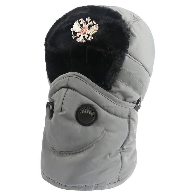 Winter Warm Fleece-lined Military Style Hat With Neck Gaiter Face Cover Windproof Waterproof Unisex Cap Cold Weather