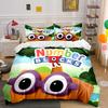 Fun Cartoon Number Building Blocks Printed Bedding Set 1Duvet Cover 2Pillowcases Boys Girls Children Luxury Gifts Multiple Sizes