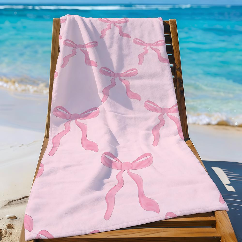 Floral Bow Flower pink Towel Quick Drying Beach Towels Are Suitable For Swimming Pools Camping Yoga And The Gym
