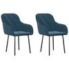 Dining Chairs 2 Pcs Blue Velvet