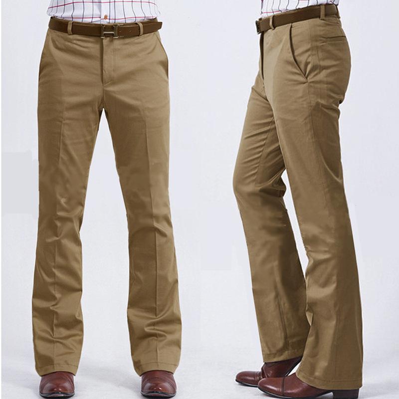 Rechte Wijde Pijp Casual Broek Heren Britse Stijl Heren Micro-lapel Pakbroek