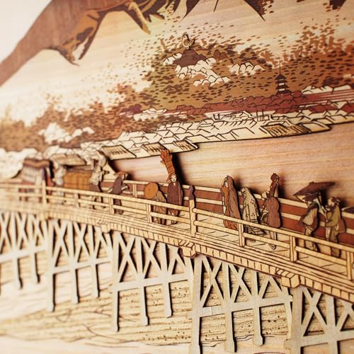 KINOWA "Kyoto Sanjo Ohashi Bridge" Woodcut Original Handmade Kit Ukiyo-e Hiroshige Fifty-three Stations of the Tokaido, Made in Japan