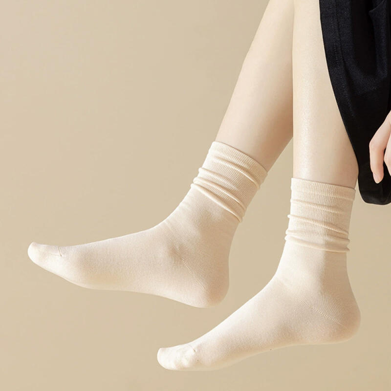 Haruyang Women's Socks Two-Waist Straight Slim 8-Pair Set