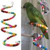 Multicolor Wood Beads Parrot Bouncing Cage Toy Bird Spiral Ladder Parakeet