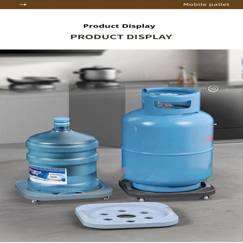 Universal Movable Gas Tank Bracket Heavy Duty With Wheels Flower Pot Stand Tray Square Plastic Gas Cylinder Base