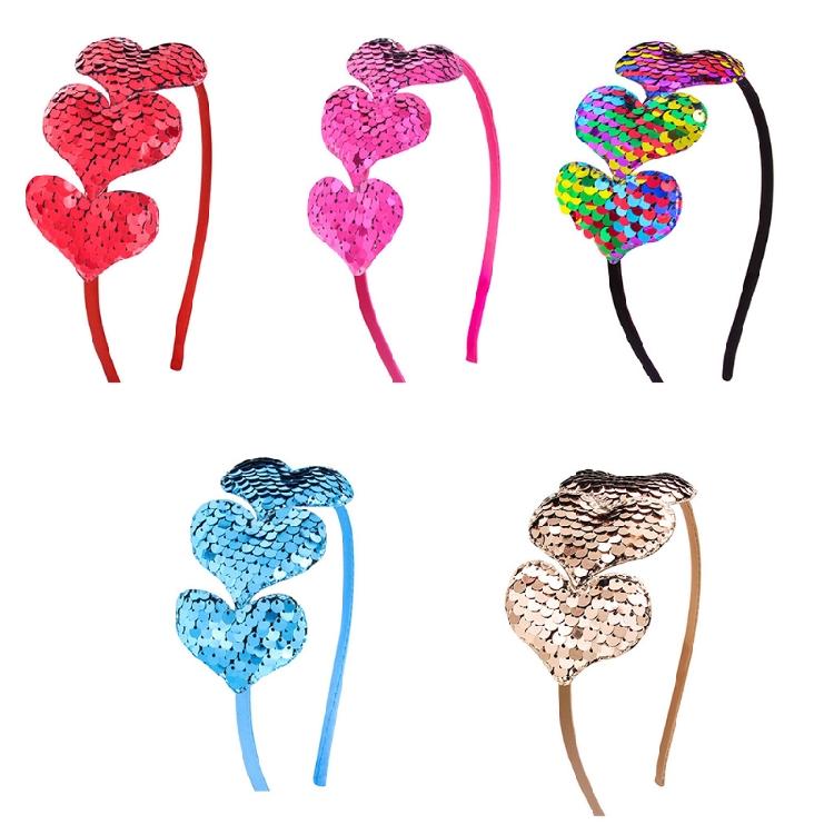 Glitter Heart Headdress Colorful Sequins Headband Creative Theme Party Headp