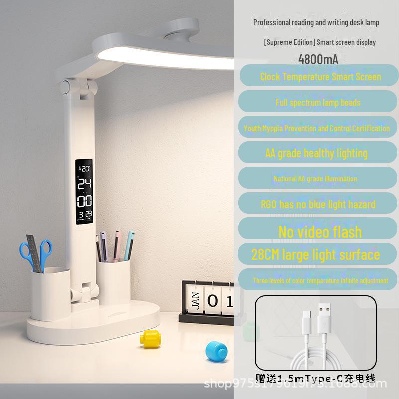 

Настольная лампа: Светодиодная, многофункциональная, складная, защищающая глаза лампа для чтения для студентов и детей. Includes Type-C Charging Cable + Adapter