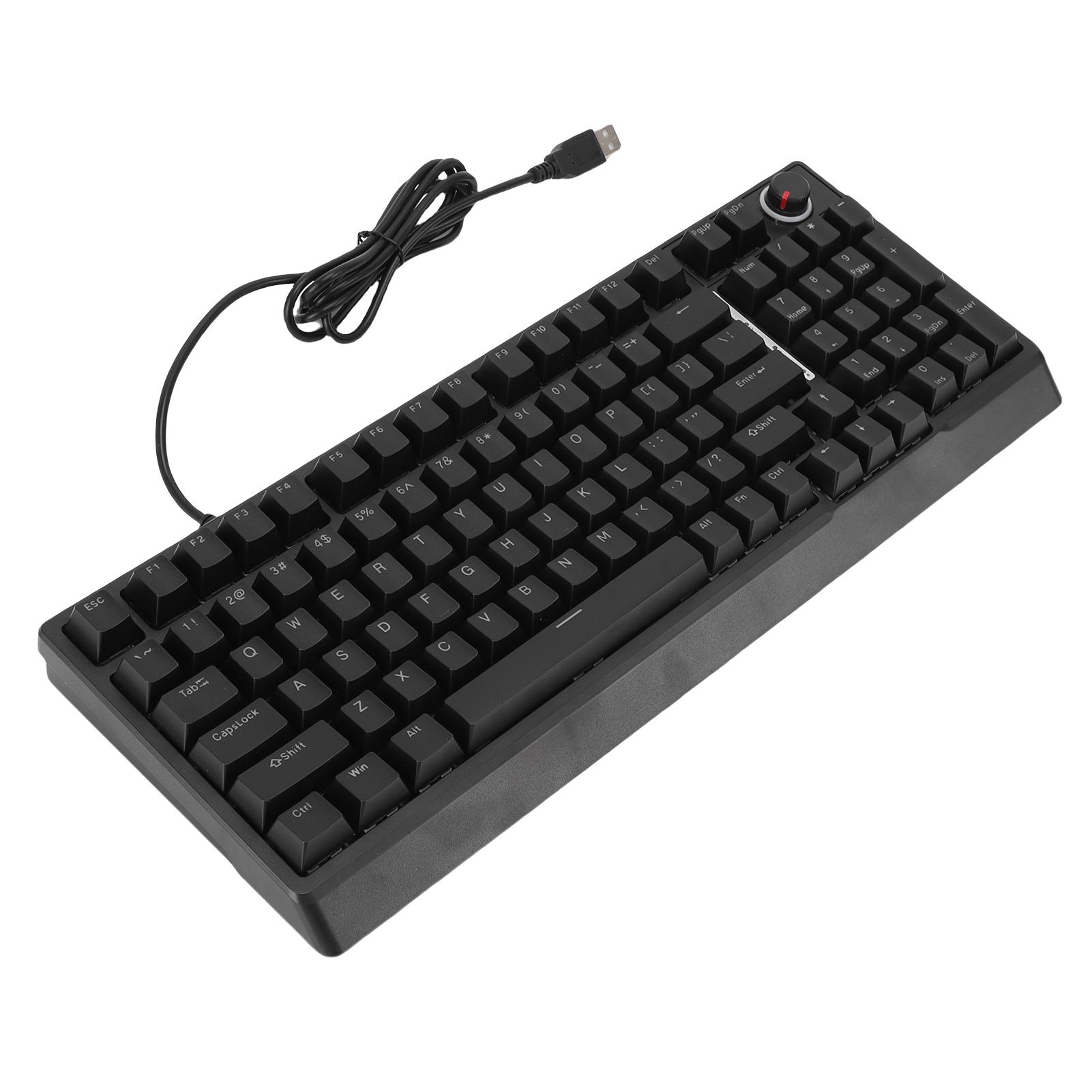 

Проводная Маленькая Клавиатура 98 Клавиш RGB Механическое Ощущение Портативная с Регулятором для Игр Бизнес Работы ПК