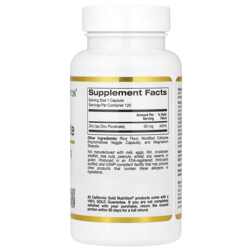 Zinc Picolinate, 50Mg, 120 Veggie Caps