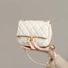 A New Versatile Chain Bag Autumn Crossbody Bag Genuine Leather Diamond High-end Commuting Small Square Bag