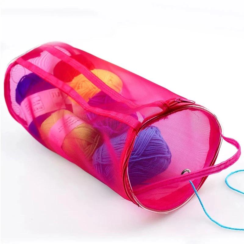 Portable Yarn Storage Bag Hollow Mesh Knitting Wool Yarn Bags Crochet Yarn Handbag Organizer Weave Tools Sewing Accessories
