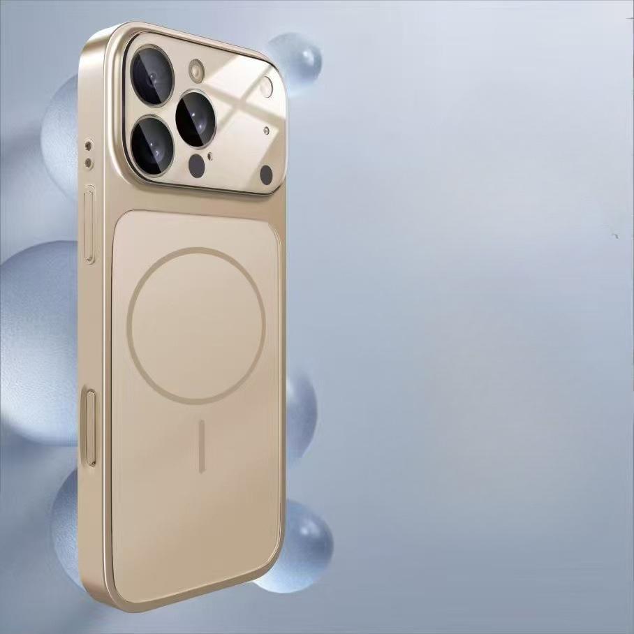 MagSafe Compatible Spliced Phone Case with Large Camera Lens Cover Shockproof Magnetic Case for iPhone