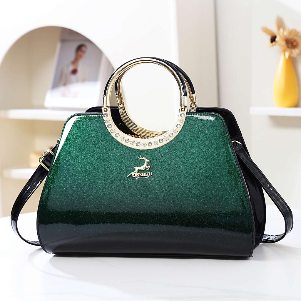 New Lacquer Leather Women's Large Capacity Handbag