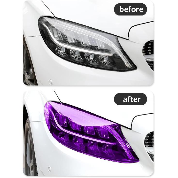12 X 48Inch Car Light Tint Film, Cuttable&Stretchability Car Headlight Taillight Fog Light Vivid Vinyl Wrap Protector,Non-Marking Self-Adhesive