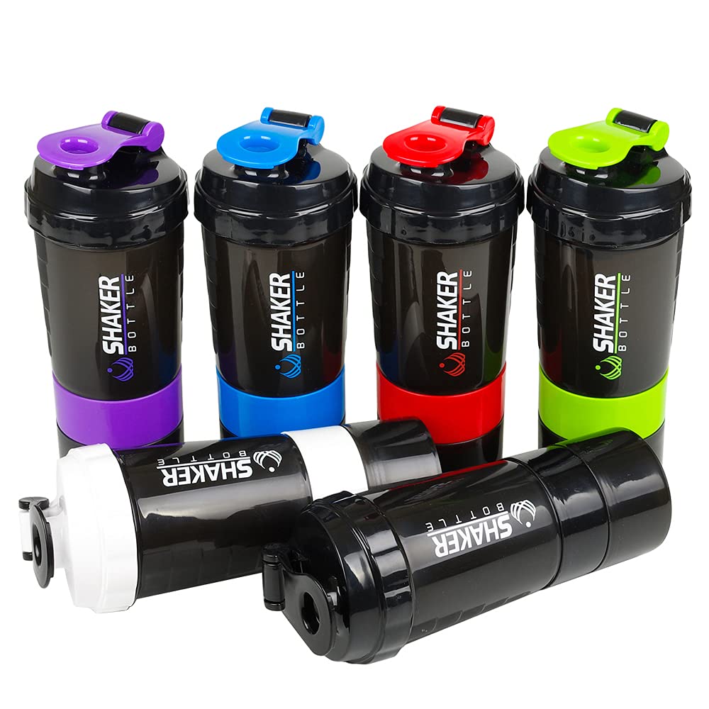 Protein Shaker Bottle Leak-Proof 3-Layer Twist off Sports Shaker Cup for Mixing Protein Powder - Portable Fitness Beverage