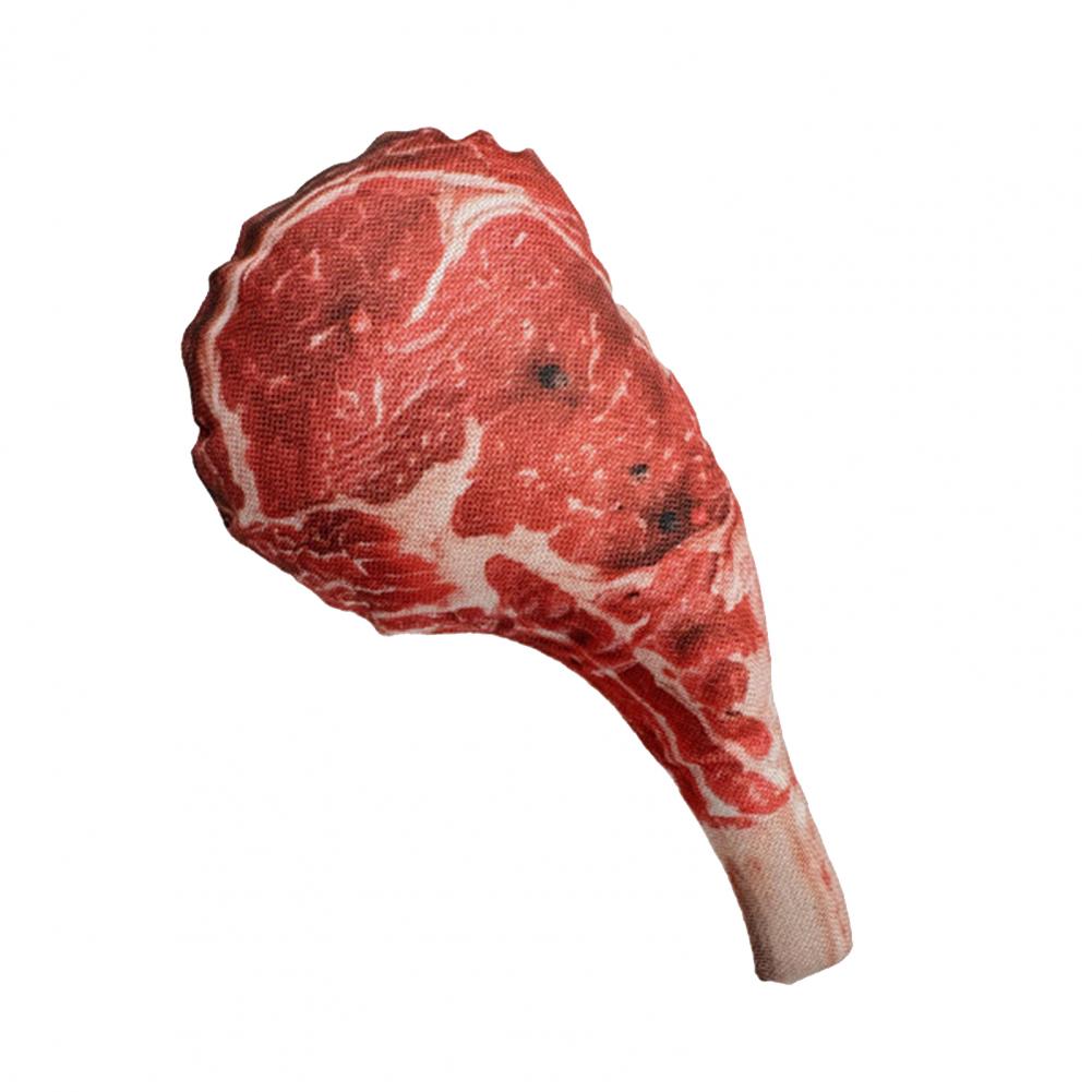 Tomahawk Steak Pet Toy Tomahawk Steak Dog Chew Toy Bite Resistant Squeaky Plush Puppy Cat Teething Pet Supplies Pet Chew Toy