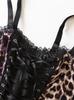 Corsé Mini Camisola Gótico Europeo con Cordones de Leopardo
