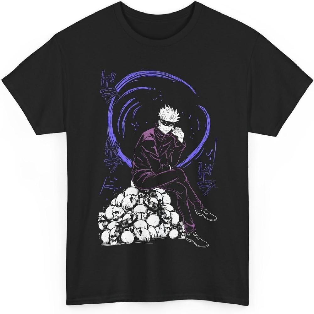 

Jujutsu Gojo Anime T-Shirt Unisex Kaisen Satoru Anime Japanese Cotton Short Sleeved Shirt XXXXXL чёрный