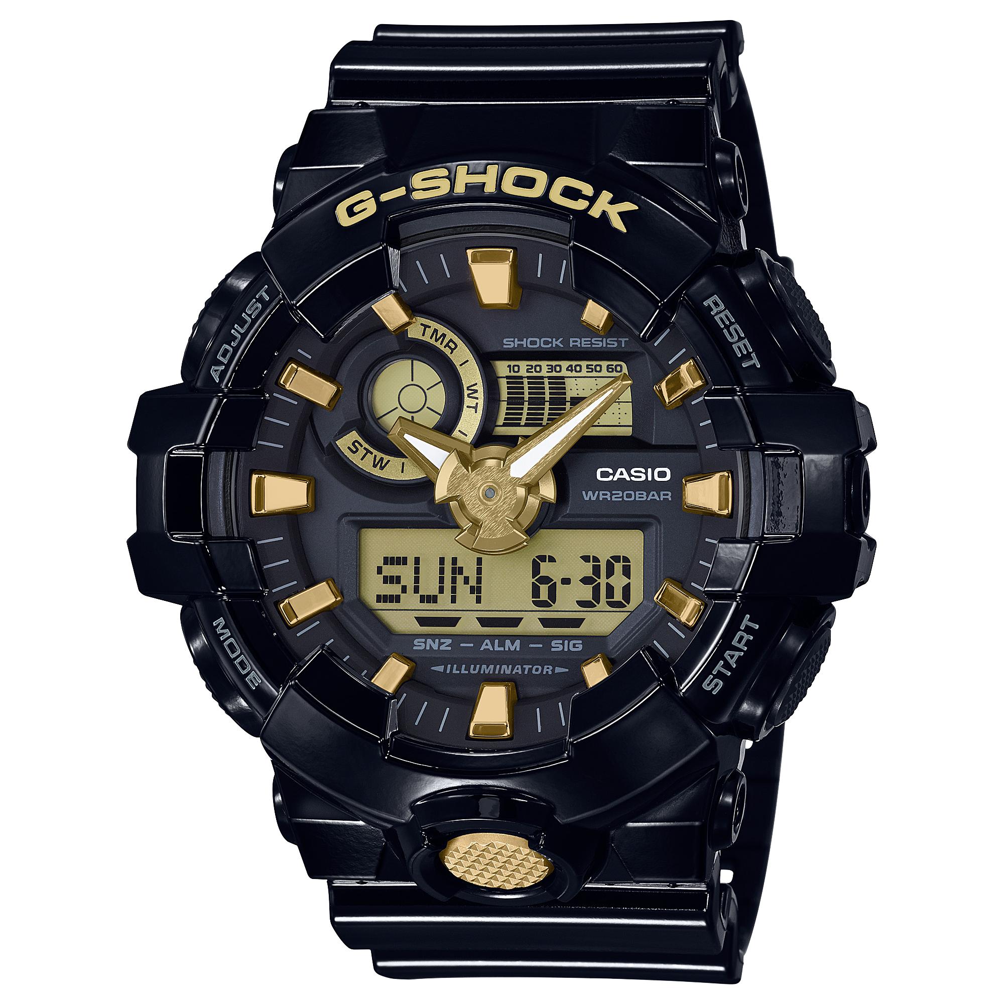 

Casio Men s Resin 200M Water Resistant Analog Shock Resistant Quartz Watch GA-710GBX-1A9 чёрный