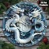 3D Metal Dragon Wall Art Round Sign for Bar Kitchen Living Room Bedroom Home Office Decor