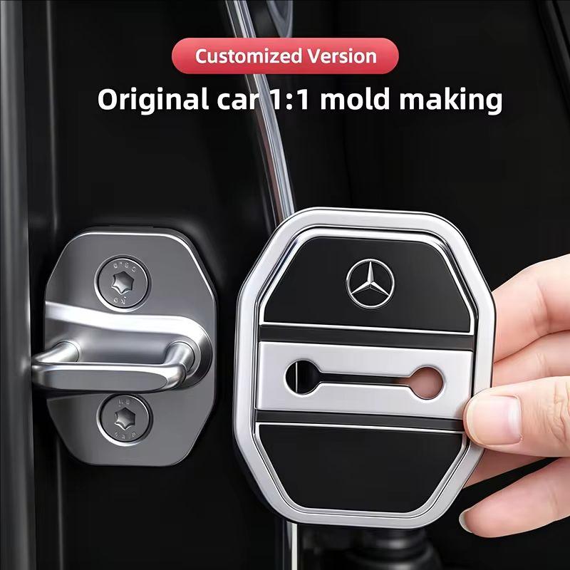 4Pcs Silicone Car Door Lock Buckle Protector Cover For Mercedes Benz AMG W168 W204 W205 W203 W211 W212 W213 W201 W210 GLA GLC BGHKM1
