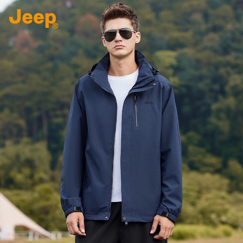 Jeep Men's 3-in-1 Outdoor Windproof Fleece Jacket