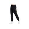 Li-Ning Sports Fashion Series Letter Print Drawstring Cuffed Mid-Waist Knitted Sports Pants Men bottoms Standard-Black YKLU275-3