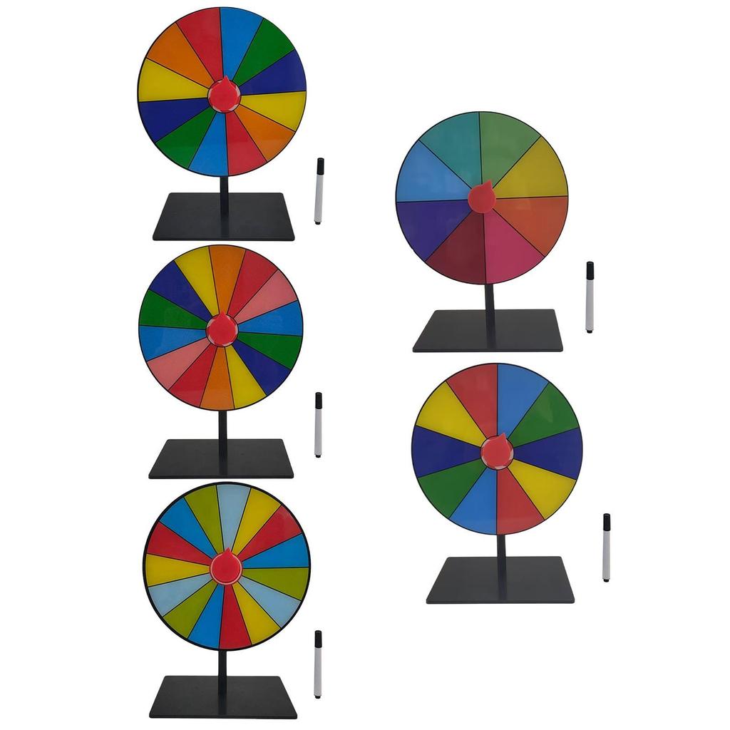 Tabletop Prize Turntable Set with Erasable Pen Props Learning Game Fortune Wheel