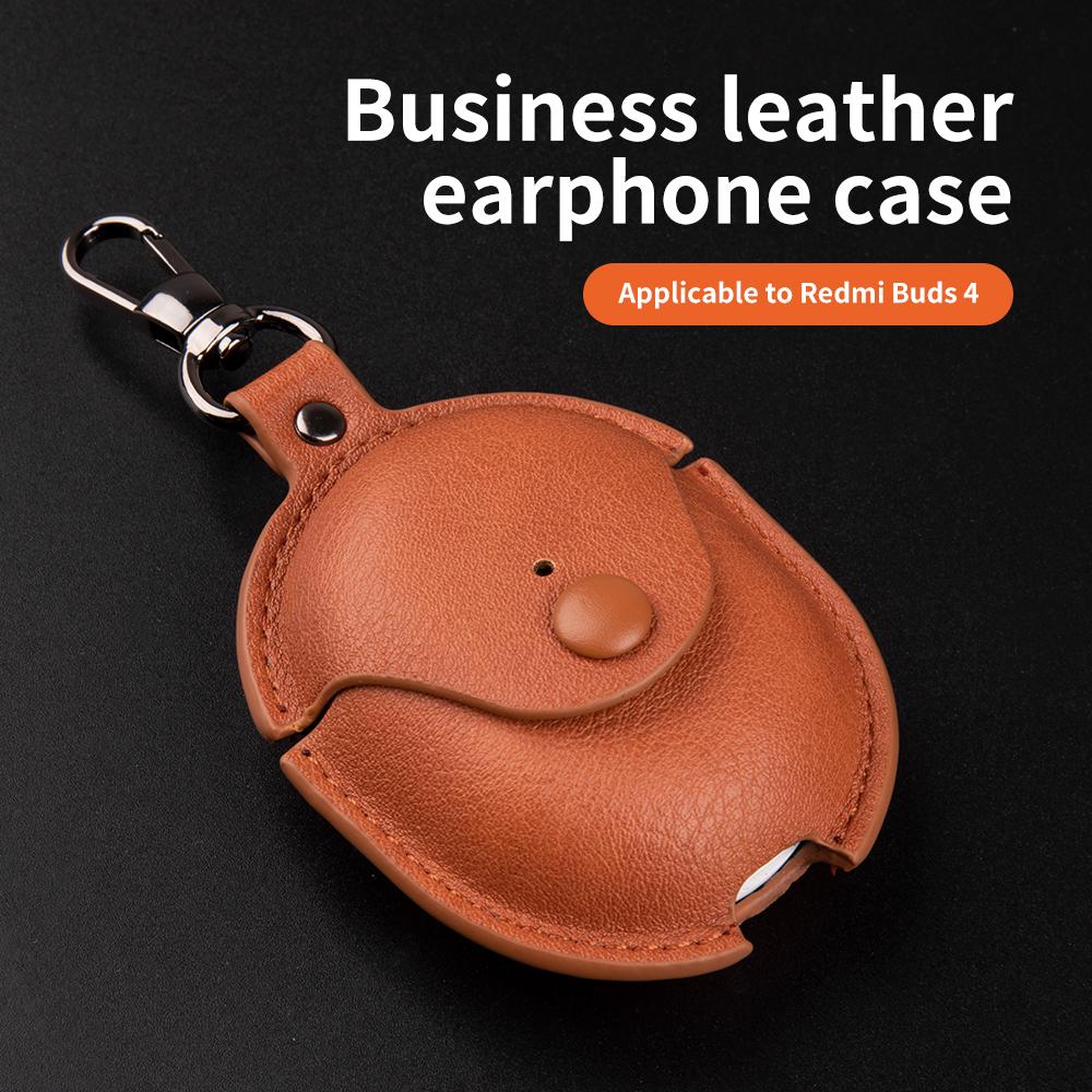 For Xiaomi Redmi Buds 4 Earphone Case PU Leather+PC Bluetooth-compatible Earbud Protective Cover