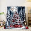 Christmas Tree Moon Snowflake Print Blanket Bedroom Blanket for Livingroom Couch Lunch Break Soft Throw for Friend's Festival Gift