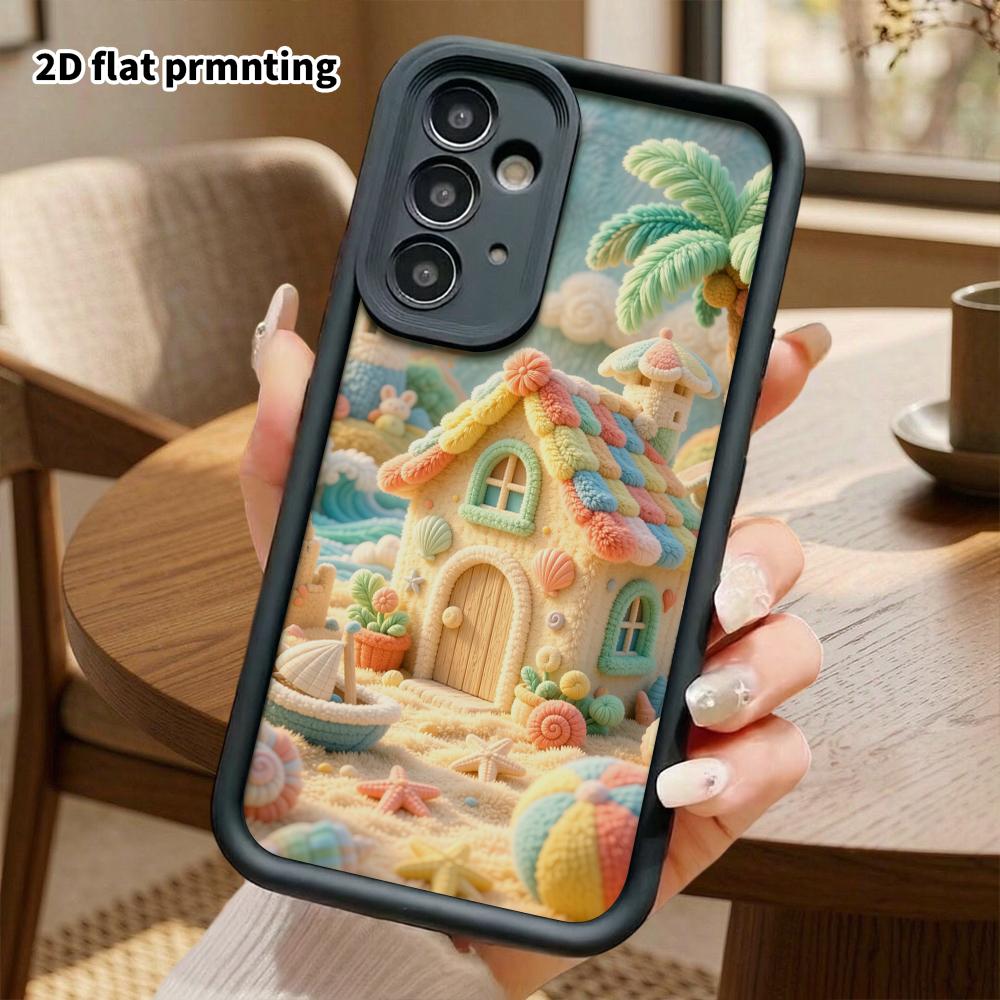 Phone Case: 2D flat, suitable for Samsung Galaxy A34 A35 M05 M06 S20 S22 S21 FE Plus 5G protective case, seaside cottage, perfect Christmas and Hallow