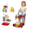 12 Stück/Set Kinder Reinigungsset Simuliertes Leben Reinigungsspielzeug mit Handwagen Rollenspiel Hygiene Reinigungs Spielhaus Spielzeug JungenMädchen