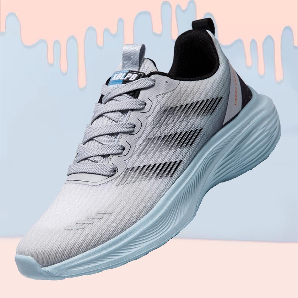 

Summer new fish mesh breathable couple shoes high elastic shock absorption fashion casual versatile running sports student shoes 36 черный серый