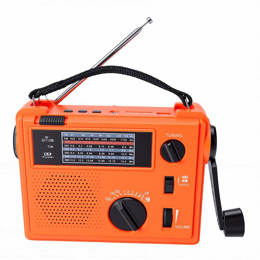 Emergency Weather Radio 2000mAh 7 Band AM FM SW Built in Speaker Portable Hand Crank Radio with Flashlight Phone Charger