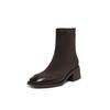 Krazing Pot Flock Winter Square Toe Modern Size 33 Boots Size 43 Zipper Fashion Stretch Ankle Boots