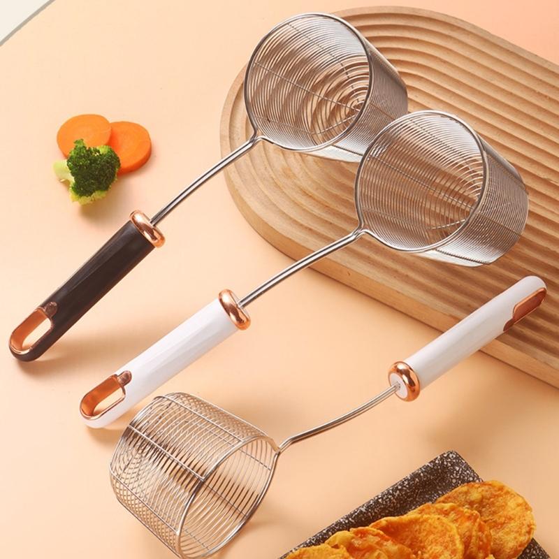 Rustfritt Stål Dypere Dørslag Skumskje Ergonomisk Håndtak Dørslag Skje Husholdnings Kjøkken Matlagingsutstyr