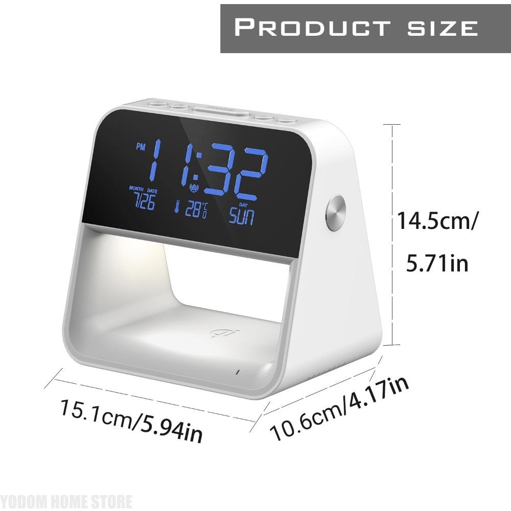 1pc new bedroom bedside lamp clock, made of ABS material suitable for home/office holiday atmosphere decoration USB plug in use