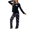 Women's Pajamas Round Neck Pullover Long Sleeved Set, Loose And Comfortable Elastic Home Clothes Two-piece Set, Can Be Worn Outside