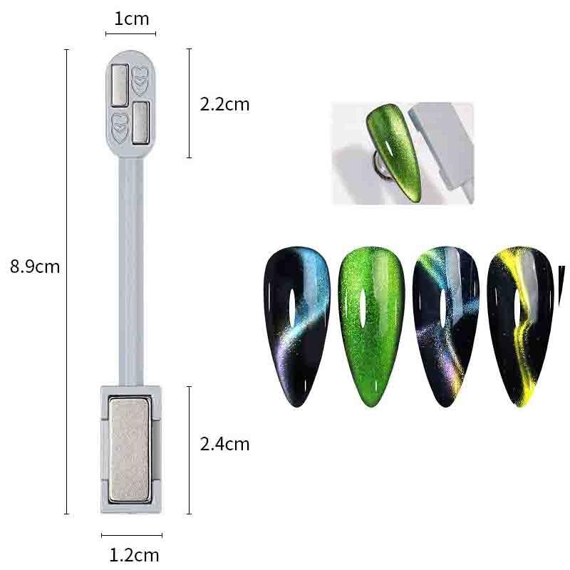5 IN 1 Magical Magnet Board Stripe CROSS Shape Nail Art Tool UV Cat Eye Nail Gel Polish