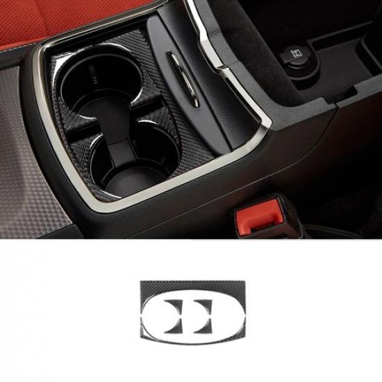 Carbon Fiber Cup Holder Panel Trim Cover Decor for Dodge Charger 2015-