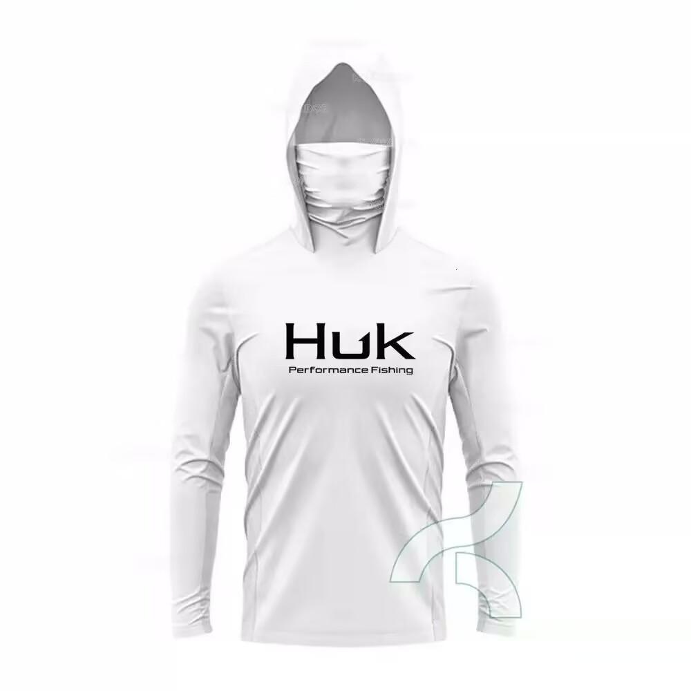 Costum de pescuit HUK pentru bărbați, transfrontalier, cu uscare rapidă, mască de praf și protecție UV, costum de pescuit ușor cu glugă, mătase de gheață