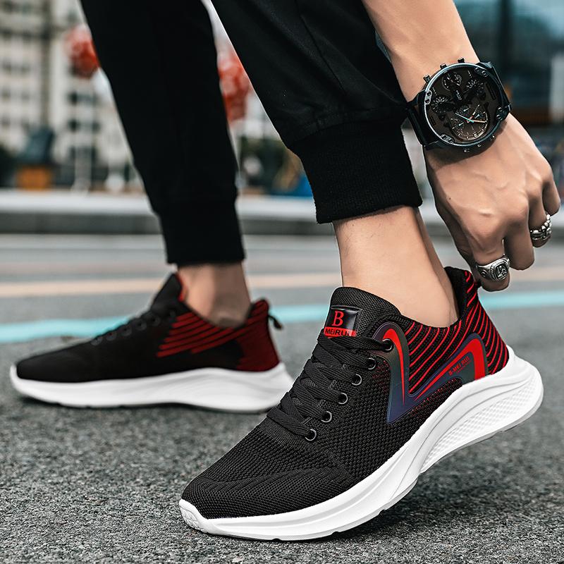Fashion Men'S Shoes Breathable Mesh Sneakers Men Running Sneakers Lace-Up Sports Fitness Shoes Walking Shoes Light Shoes Summer